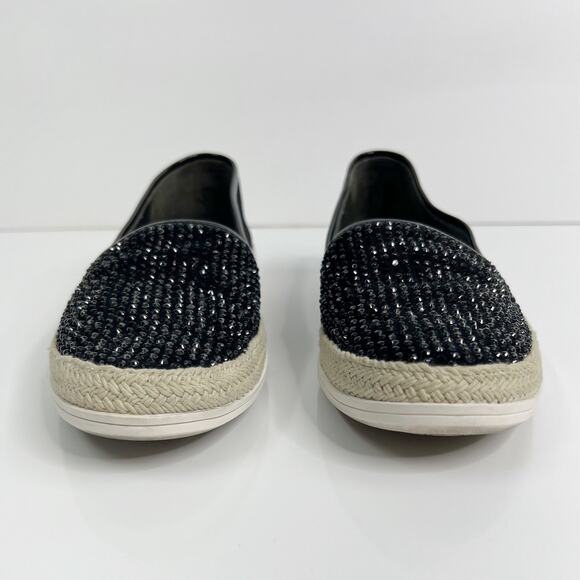 DONALD J PLINER Loafer Pizasp Rhinestone Slip On Espadrille Sneaker Black Size 8 - Picture 4 of 11